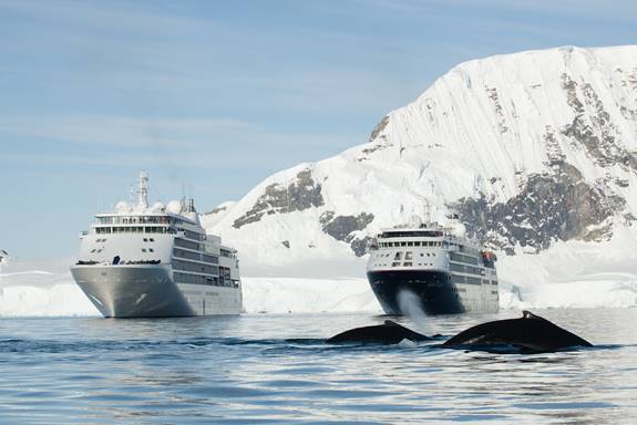 Silversea ships in Antarctica